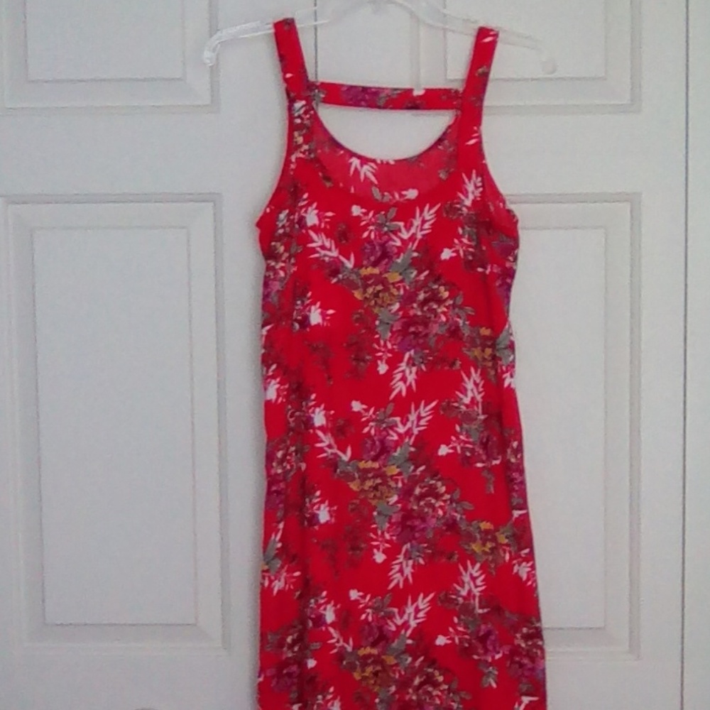 💙Pink Rose Vintage Red Dress - Picture 4 of 8